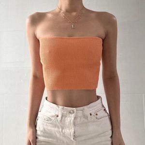 PacSun Women's Orange Crop-top